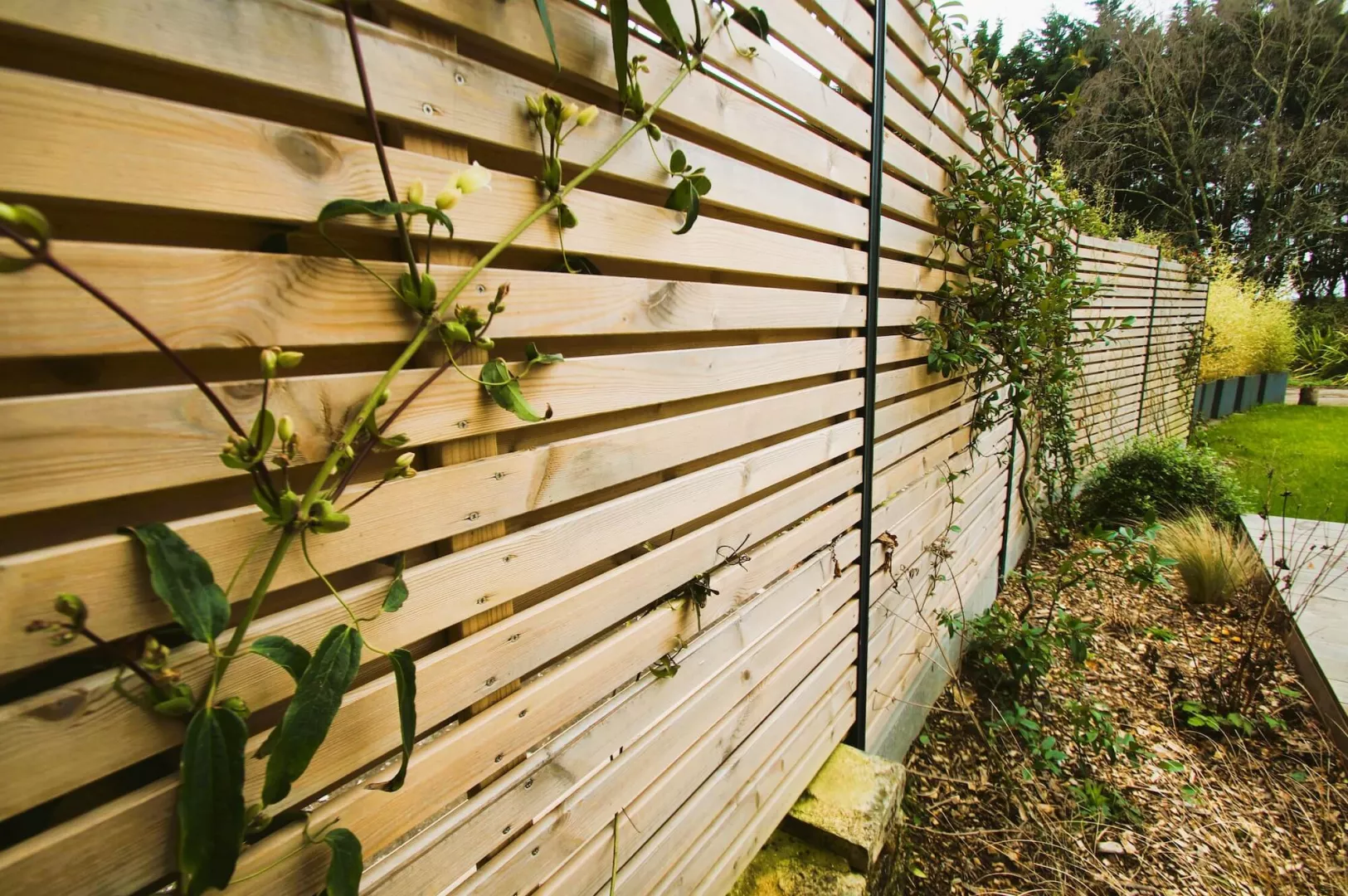 Création d'une terrasse en bois exotique et d'une clôture à Arradon